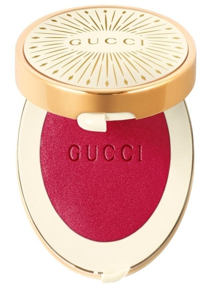 Gucci Glow Dewy Powder Blush 5.5g – 06 Bright Ruby Radiant Long-Wear Cheek Color - Image 1